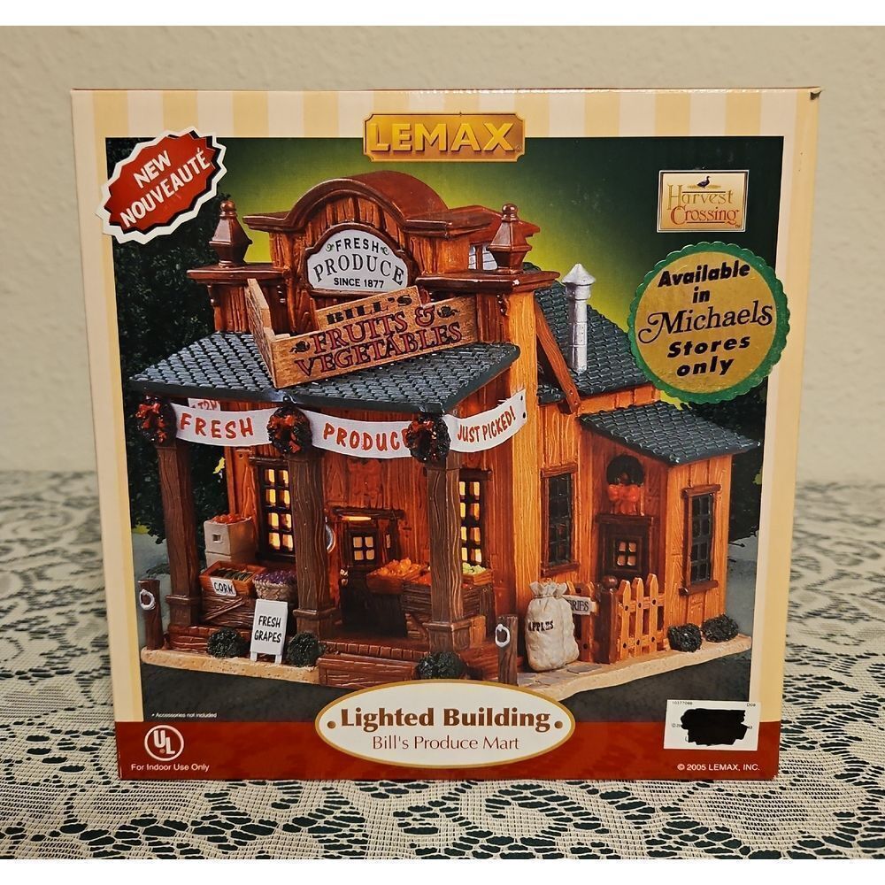 Lemax Harvest Crossing "Bill's Produce Mart" Lighted Building Holiday Decor